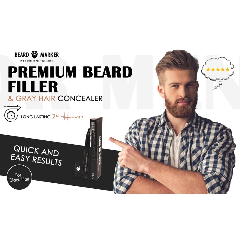 Beard Filler Pen by Beard Marker – ebony-elegance (Black) –