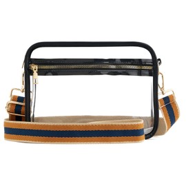 ZOOEASS Clear Bag Stadium Approved, Adjustable Shoulder Strap Clear Crossbody Purse Bag for Concerts Sports Events Festivals(Color11)