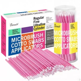 Le Unimedi 르 유니메디 400PCS/박스 면봉 일회용 마이크로 어플리케이터 브러시 화장품 2.0mm 핑크 [2.5mm Green] Le Unimedi 400PCS/Box Cotton Swab Disposable Micro Applicator Brush Cosmetics 2.0mm Pink [2.5mm Green]
