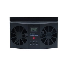 Riloer Solar Power Car Fan, Portable Auto Cooling Cooler Dual Fan Mini Car Summer Air Fan, Universal for Purified Air Condition, White/Black