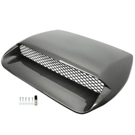 Kojem Front Hood Bonnet Compatible with 2015-2021 Subaru WRX/WRX STI Air Intake Scoop Cover w/Mesh Grille Carbon Fiber Style Hood Vent Cold Air Flow Plastic