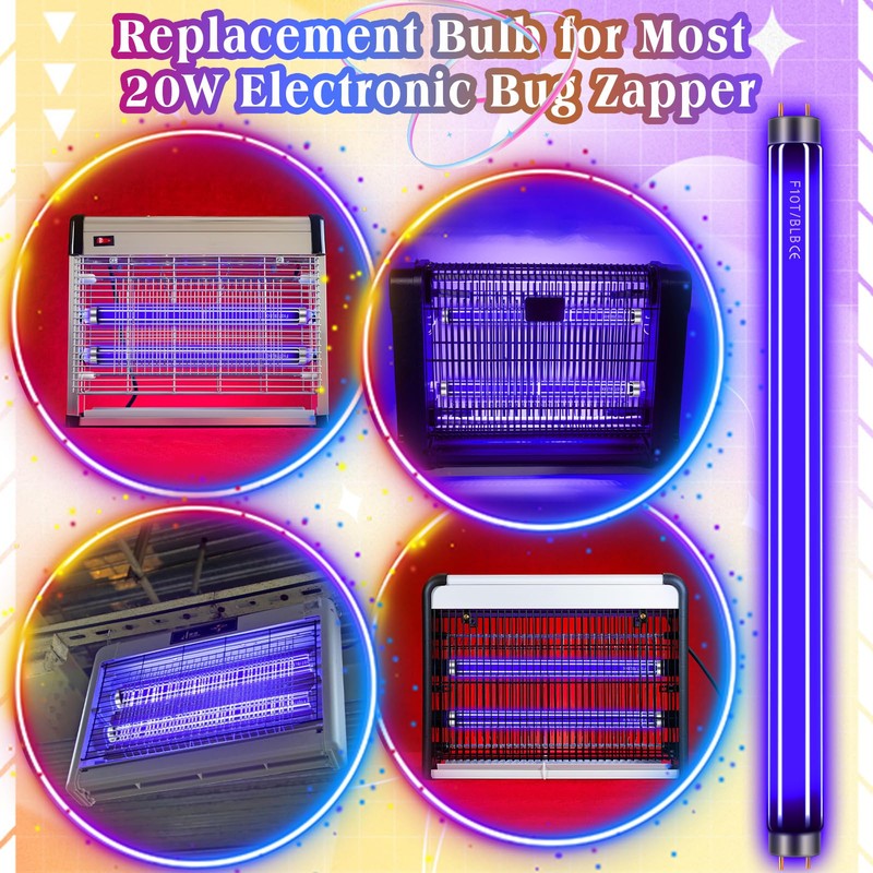 Qualirey 2 Pack Bug Zapper Replacement Bulbs, 13 Inch T8