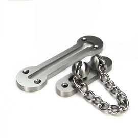 AR-House Extra-Thick Door Chain Lock- Sus304 Stainless Steel Casting Door Security Chain Guard, Heavy Duty Latch Lock for Inside Door, Brushed Nickel Finish (Deluxe Extra-Thick:3 mm)
