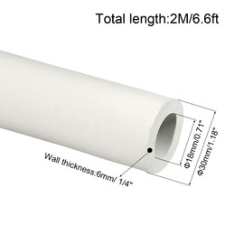 sourcing map Foam Grip Tubing Handle Grips 18mm ID 30mm OD 6.6ft White for Utensils, Fitness, Tools Handle Support