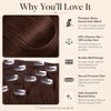 Extensiones de Cabello Humano con Clip 14 Pulgadas, Largo Final