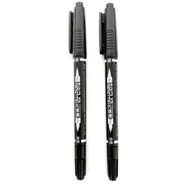 Diwimiki Dual Tip Invisible Ink Marker Pen, Fine Tip 0.7 mm & 1.5 mm Water Based Invisible Securitas Uv Pen for Paper,Skin,Wood,Leather,Plastic,Cloth,Ceramics, Glass, Metal - Pack of 2