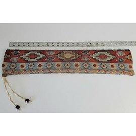 Native American Flute Bag - beautiful Aztec design, woven fabric - handmade 24 by 5 inches