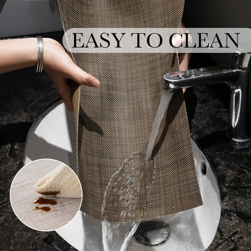 BACKTOEDEN Leakproof Placemats Set of 6, 2-Layer Waterproof placemat for