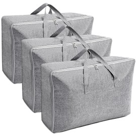AiQInu 3 Stück Aufbewahrungstasche Groß, 105L+84L+70L Faltbare Unterbett Aufbewahrungsbox mit Handgriff, Wasserdicht Langlebige Umzugstaschen für Bettzeug Matratzenauflagen Decken Bettdecken and Kisse