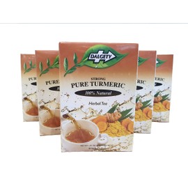 Dalgety Pure Turmeric Herbal Tea - 100% All Natural Maximum Strength Pack of 6 ( 6x40g ). 108 Teabags