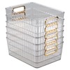 Quickquick 6 Packs Clear Plastic Pantry Organizer Bins, Clear Plastic