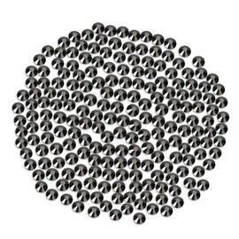Novani Rhinestones Flatback Rhinestones Glass Gems Stones Jewels Round Gemstones Non-Hotfix Crystal for Nail Crafts,SS12,1440 Pieces,Hematite Black