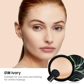 dfjdskl Air Cushion CC Cream - Moisturizing BB Cream Foundation Makeup Long Lasting Matte Concealer Cushion Foundation for Even Skin Tone, Ideal Mothers Day Gifts (Ivory)