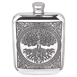 English Pewter Company 6oz Celtic Tree of Life Hip Flask [CEL600]