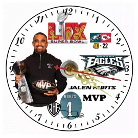 Clock CD Clock 2025 Super Bowl Philadelphia Eagles Jalen Hurts