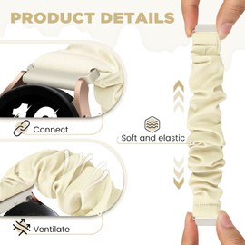 Scrunchies Watch Bands Compatible with 16mm 18mm 19mm 20mm 22mm Watch Bands Quick Release Replacement Wristband, Stretchy Straps Fabric Bands for Men Women(20mm, Small-Size)