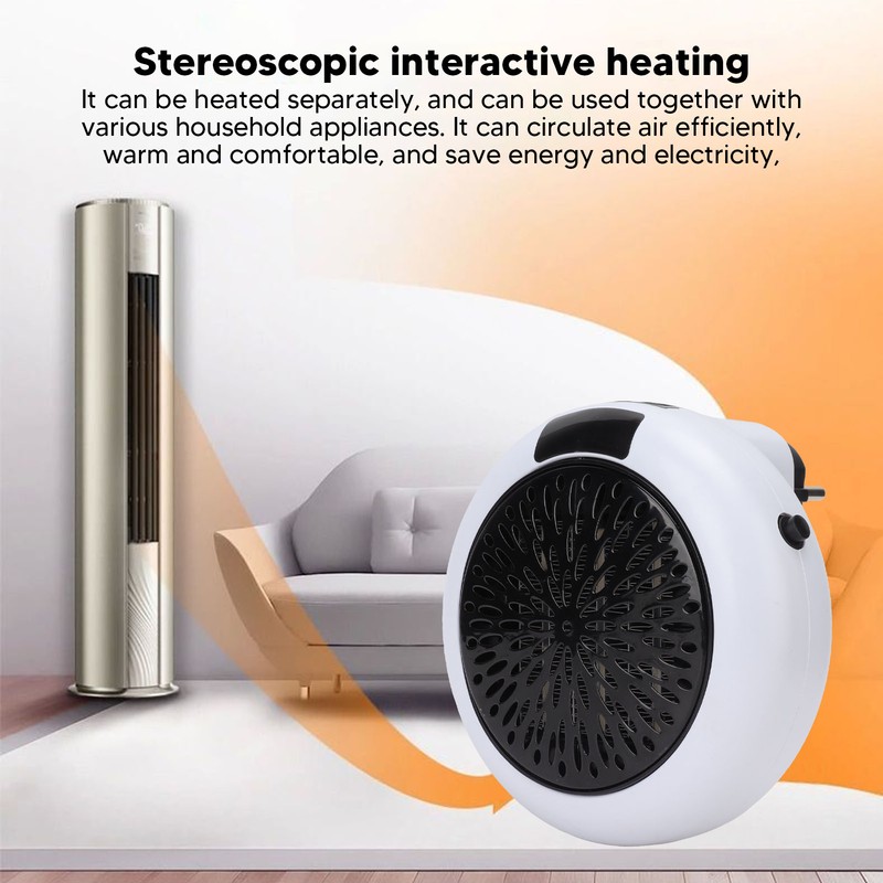 Space Heater Mini White with Remote Control Wall Mounted Air