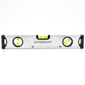 pimaldaum® Aluminium Spirit Level 30 cm with 3 Levels Horizontal, Vertical and 45 Degree Diagonal, Ruler with cm Scale and Base Magnets