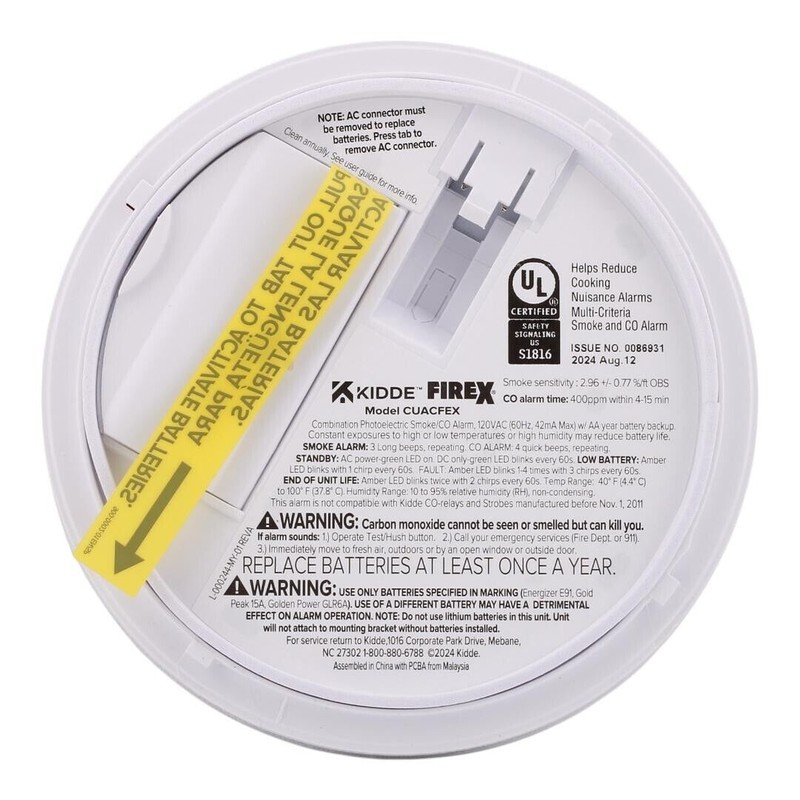 Kidde NEW Kidde CUACFEX Hardwired Smoke And Carbon Monoxide Alarm