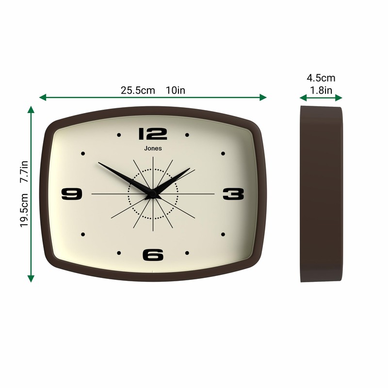 Jones Clocks® Movie wall clock | Retro rectangular clock |