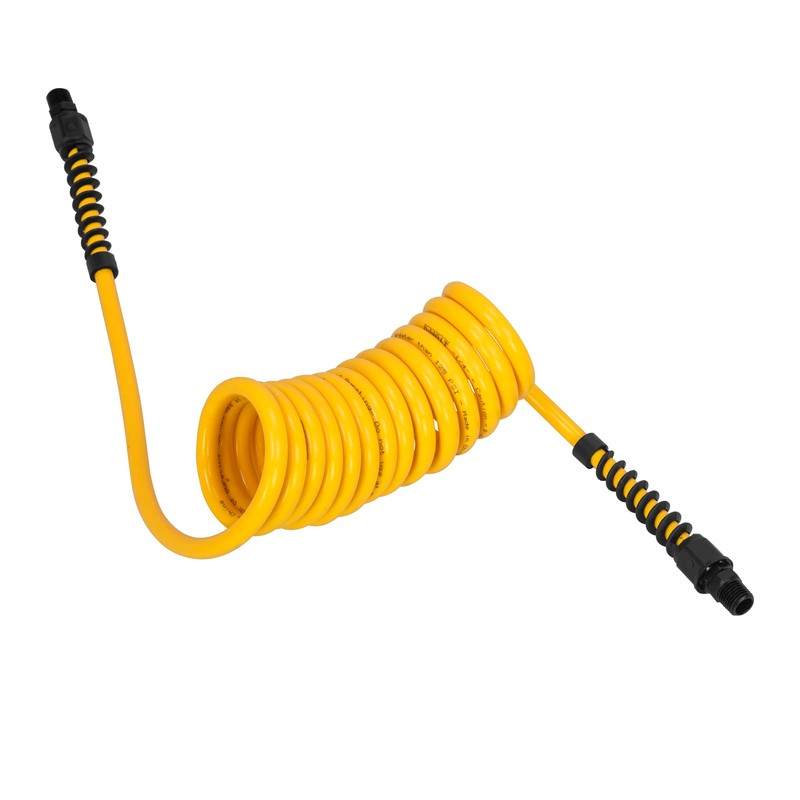 DEWALT 1/4-Inch x 10ft Polyurethane Recoil Hose with 1/4-Inch Fittings