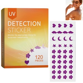 UV-Aufkleber für Sonnencreme,UV Stickers for Sunscreen Reapply,Farbwechselnde UV-Sonnenaufkleber Beach Essentials,Reminder Stickers Sonnencreme Erneut Auftragen,UV-Aufkleber für Sonnenschutz,120PC