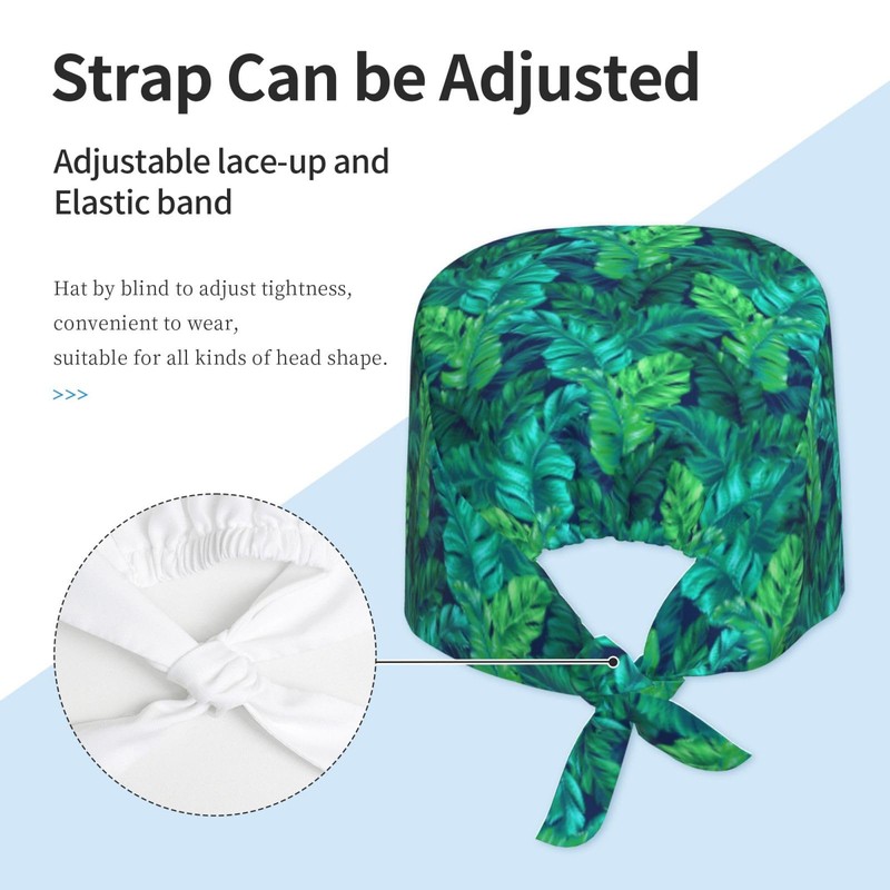 Tropical Hawaiian Leaves Turquoise Leaf Summer Unisex Adjustable Surgical Sweatband
