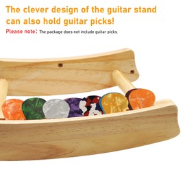 Yumzeco Guitar Wall Stand,Acoustic Electric Guitar Wall Horizontal Hanger Padded,Guitar Mount Hardwood, Universal Guitar Wall Bracket for Electric Guitar Bass Banjo Mandolin Stand Rack Hook Adjustable