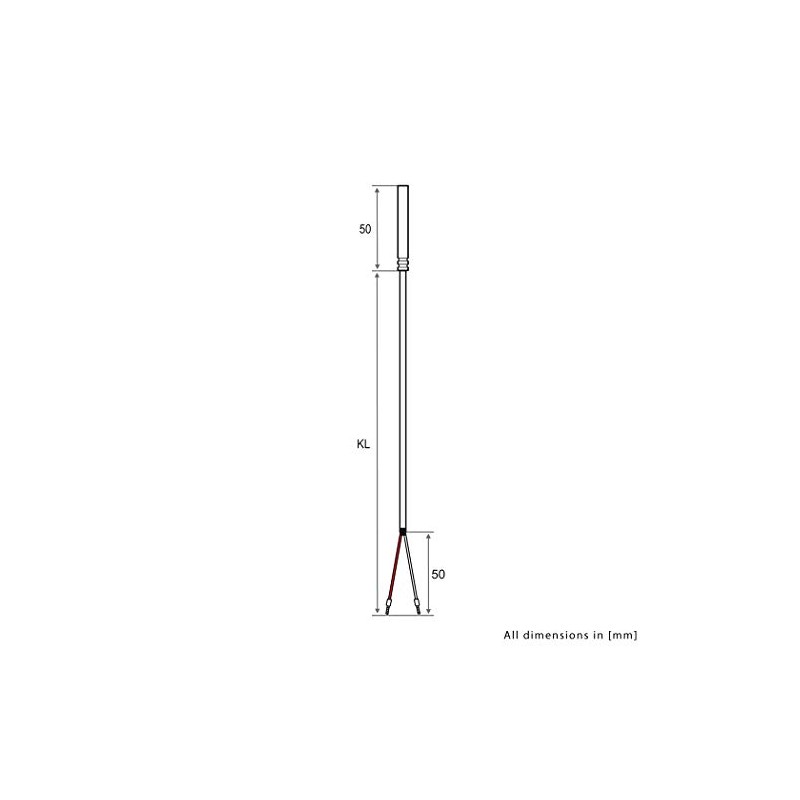 iOVEO 038HT02202 PT1000 Cable Sensor / Temperature Sensor with Teflon