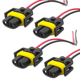 4PCS H11 H9 H8 880 881 Female Adapter Wiring Harness Sockets Wire, 9005 9006 Pigtail Sockets Harness Replacement Part for Headlights or Fog Lights