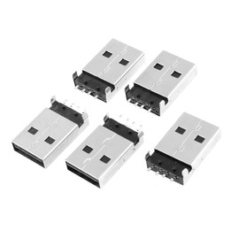 uxcell 5 Pcs USB 2.0 Type A Male Jack Solder Connector, USB Repair Replacement Adapter