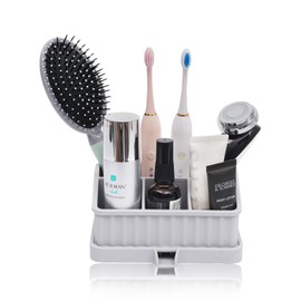 Toothbrush Holders for Bathrooms,Silicone Toothbrush Holder,Electric Toothbrush、Toothpaste Holder Stand Organizer,Detachable Easy Clean Accessories Storage,Gray