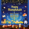 Whaline 6 Sheets Hanukkah Window Clings Foil Blue-Gold Menorah Hexagram