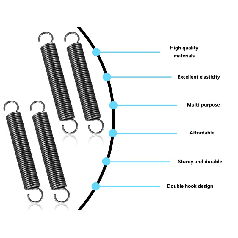 Lhbwhiz Pack of 4 tension springs, stainless steel small tension