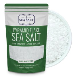 Flaky Sea Salt, Cyprus Pyramid Flake Finishing Salt, Gourmet Steak Salt, 7 oz Pouch - Sea Salt Superstore