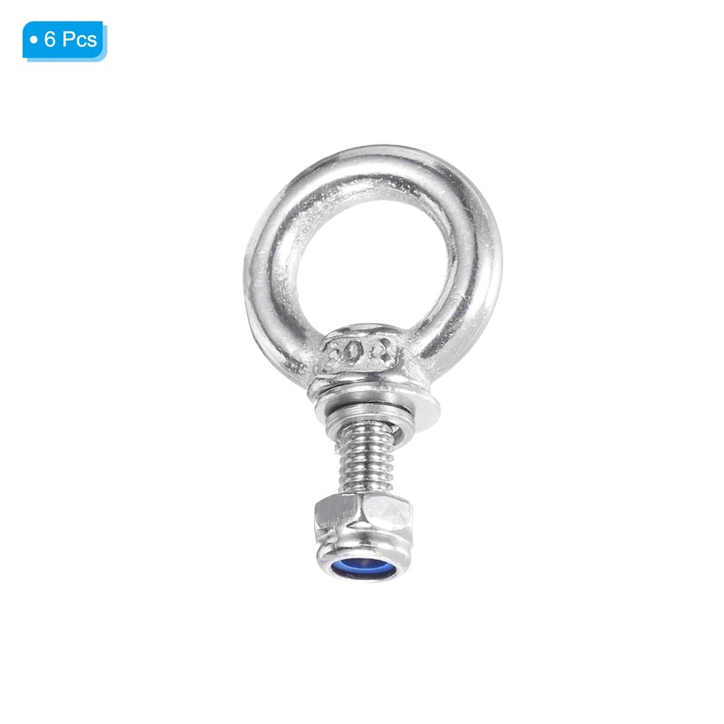 PATIKIL M4 x 10mm Lifting Shoulder Eye Bolts Set of