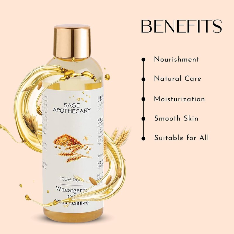  Pure & Natural Wheatgerm Oil for Skin, Hair, Face