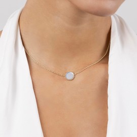 RADLEY Womens 18ct Gold Plated Semi Precious Stone Opal Pendant Necklace