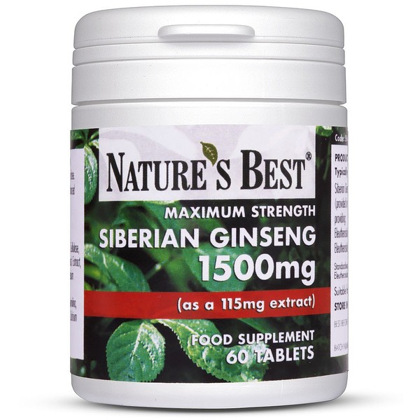 Natures Best Siberian Ginseng 1500mg, Highly Researched 'Adaptogen', 60 TABLETS