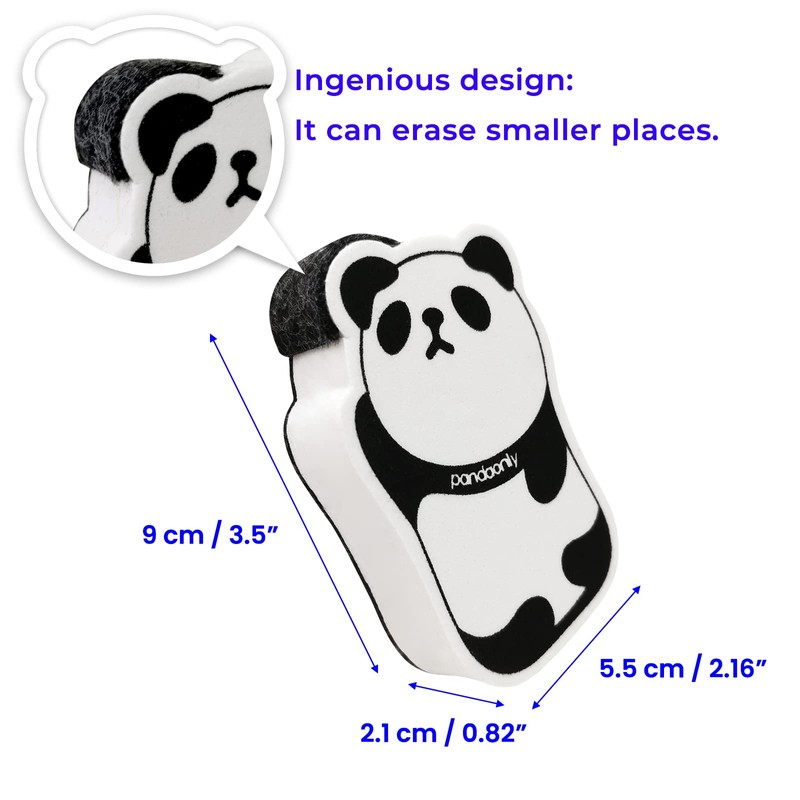 Pandaonly 9 Packs Whiteboard Rubber Mini,Panda Animal Shaped Magnetic Whiteboard