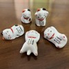 MIUFA Ceramic Cute Lucky Cat Chopsticks Rest Dinner Spoon Stand