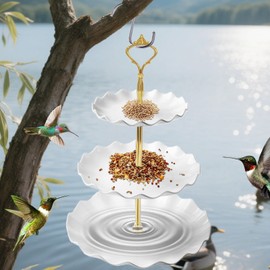 Bird Bath Feeder | 3-Layer Birdbaths Bowl Outdoor,Pet Supplies, Feeding Bowls for Parrots Macaws Sparrow Budgies Parakeet