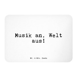Mr. & Mrs. Panda Magnet Music on, Welt aus!... - Gift, Fun, Whiteboard Magnet, Souvenir Magnet, Fridge Decoration, Musician, Saying