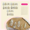 30Pcs Handmade Nails 3D Flower Press on Nails Almond with