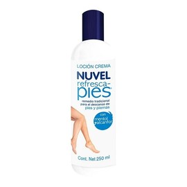 Loción crema Nuvel Refresca pies con mentol y alcanfor 250 ml