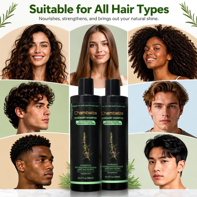 Rosemary Biotin Shampoo for Thinning Hair For Men & Women