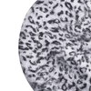 ZLYC Womens Rabbit Fur French Beret Hat Leopard Print Gray