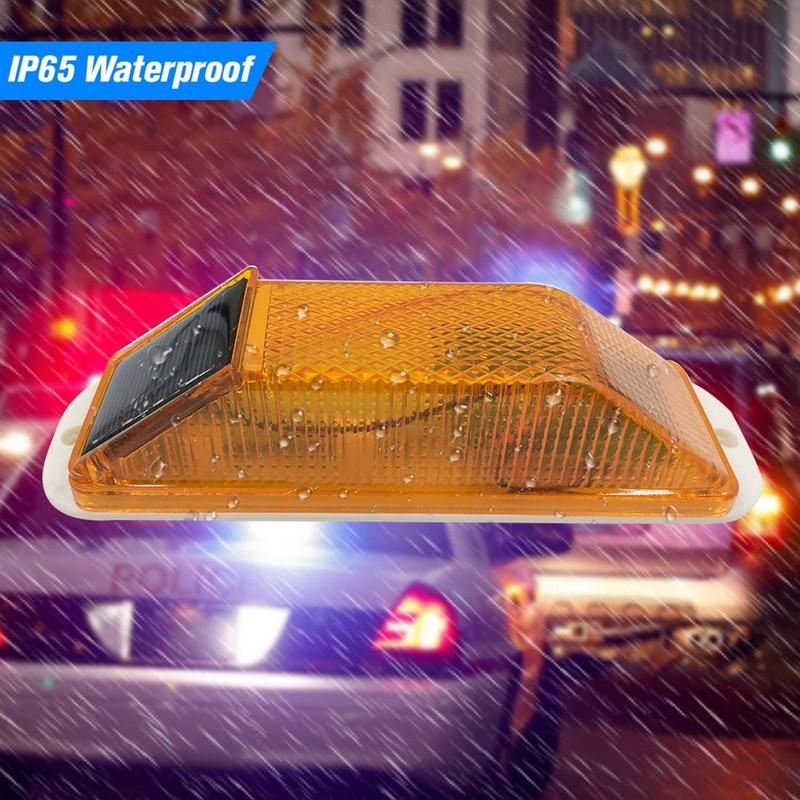 RISOON Solar Strobe Warning Light: Sensitive LED Warning Lamp High