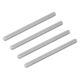 sourcing map 4Pcs M8-1.25x110mm Fully Threaded Rods, Threaded Rods Bar Studs, 304 Stainless Steel Long Thread Screws Hardware for U-Bolts, Anchors, Clamps, Hangers, Silver