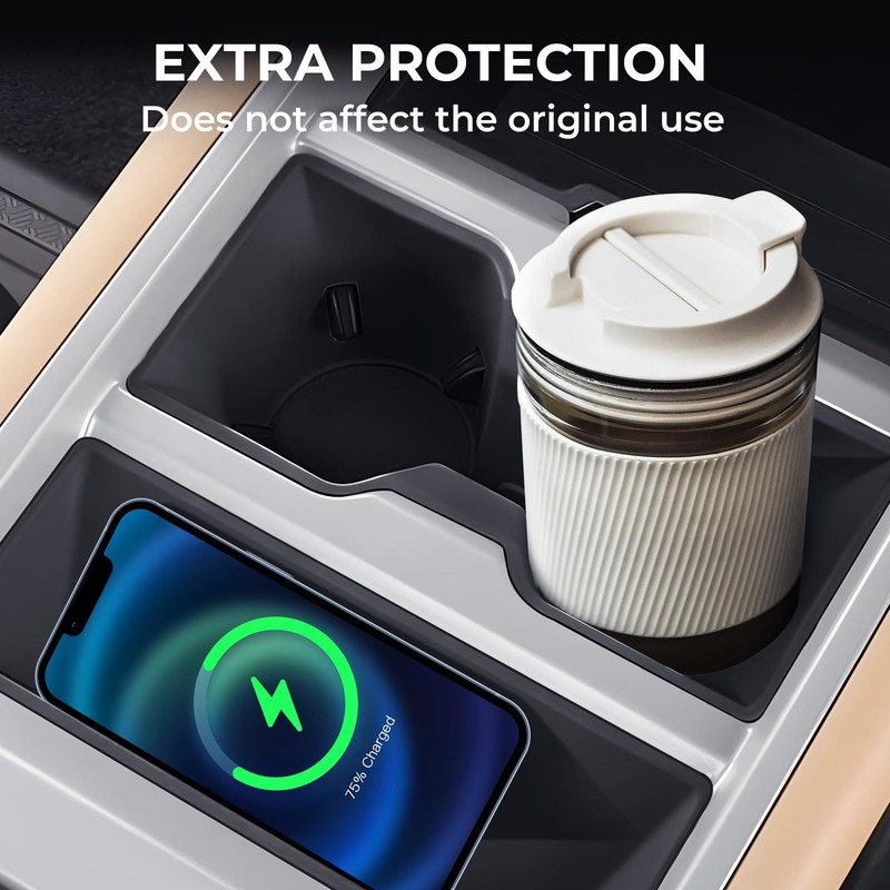 KATORN Cup Holder Insert & Wireless Charging Protective Mat for